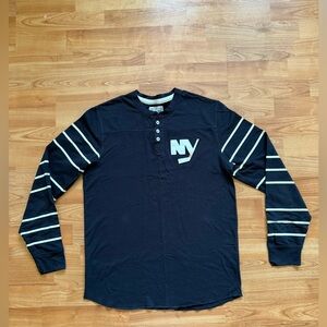 Black Vintage Used Men's CCM Shirt New York Long Sleeve